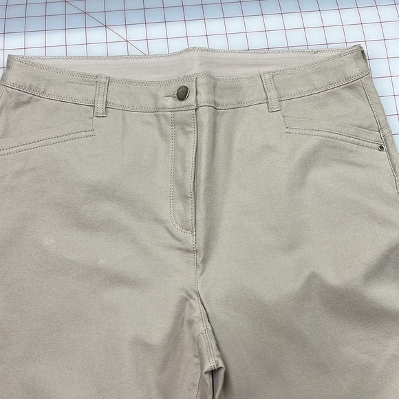 CHICO'S "So Lifting"  Control Panel Straight Leg Stretch Khaki Jean SZ 14 Short - Picture 6 of 16
